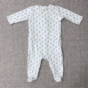 Lila and Hayes 6m pima cotton Christmas tree pjs faint yellowing at neckline